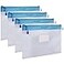 Wisdompro Zipper Pouch 4 Packs Durable Letter Size Waterproof Mesh File Bag Document Organizer Blue