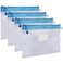 Wisdompro Zipper Pouch 4 Packs Durable Letter Size Waterproof Mesh File Bag Document Organizer Blue