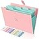SKYDUE Expanding File Folder 5 Pockets Skydue Letter A4 Paper Accordion Document Organizer Pink