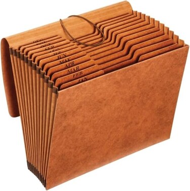 Pendaflex Heavy Duty Expanding File with Flap Document Organizer for School Home and Office Portable File Organization 12 Monthly Pockets 13 Cut Tabs Brown Letter Size R117MLHD