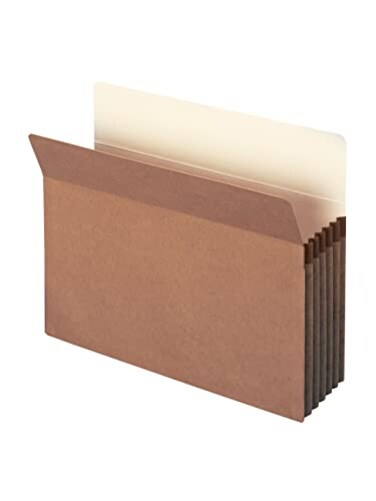 Smead 100 Recycled File Pocket StraightCut Tab 514 Expansion Letter Size Redrope 10 per Box 73206