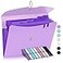 Sooez 7 Pocket Expanding File Folder Premium Accordion Organizer with Labels Letter Size Folders for Documents Filing Bungee Closure Portable School Office Purple SZA01040903A