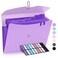 Sooez 7 Pocket Expanding File Folder Premium Accordion Organizer with Labels Letter Size Folders for Documents Filing Bungee Closure Portable School Office Purple SZA01040903A