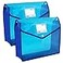 YoeeJob Plastic File Folders Legal Size 2 Pcs Expandable Document Folder with Snap Button Closure A4 Expanding File Wallet Envelopes Pouch with Label Pocket Blue