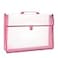 Acocony 12x165 Portfolio A3 PP Plastic Transparent Oxford Cloth Edge Waterproof Pink 1 Pack