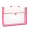 Acocony 12x165 Portfolio A3 PP Plastic Transparent Oxford Cloth Edge Waterproof Pink 1 Pack