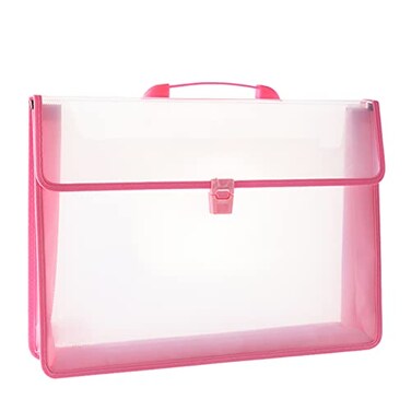 Acocony 12x165 Portfolio A3 PP Plastic Transparent Oxford Cloth Edge Waterproof Pink 1 Pack