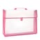 Acocony 12x165 Portfolio A3 PP Plastic Transparent Oxford Cloth Edge Waterproof Pink 1 Pack