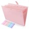SKYDUE Expanding File Folder Accordion File Organizer with 8 Pockets Expandable Document Paper Receipt Holder for School Office Hospital LetterA4 Size Pink