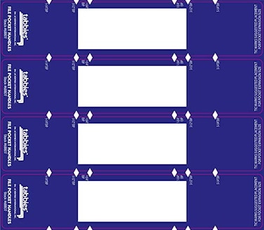 Tabbies File Pocket Handles 963 X 2 Dark BlueWhite 4Sheet 12 SheetsPack