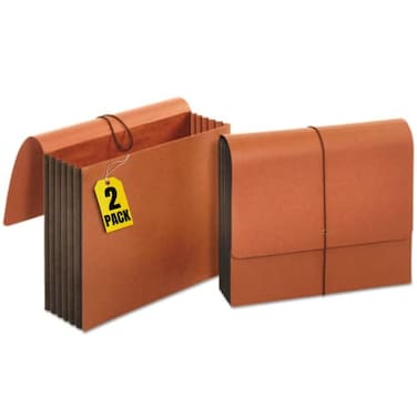 1InTheOffice Expanding File Wallet with Flap and Cord Closure 514 Expansion Letter Size Redrope 2 Pack