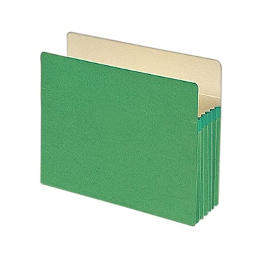 Smead File Pocket StraightCut Tab 514 Expansion Letter Size Green 10 per Box 73236