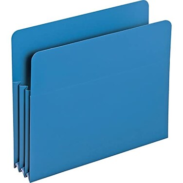 Smead Poly File Pocket StraightCut Tab 312 Expansion Letter Size Blue 4 per Box 73503