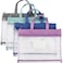 AVLA 4 Pack Student Book Pouches A4 Mesh Zipper Bag with Handle File Document Puzzle Bag with Name Card Pocket for Organizing Storage Board Games School Office Appliances Convenient to Carry