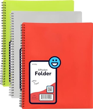 Emraw Poly 8 Pocket Organizer File Folder Letter Legal Document Organizer Perfect for Office College School and More Pack of 3 by