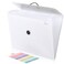 SKYDUE Expanding File Folder with 7 Pockets Accordion File Organizer Portable Folders for Documents School Office Supplies Bungee Closure LetterA4 Size White