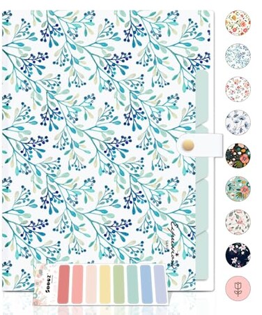 Sooez File Folders Organizer Folders with 5 Pockets Folders for Documents wSticker Accordion File Organizer Paper Receipt Bill Filing Organizer School College Office Travel Essentials Supplies