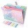 SKYDUE Expanding File Folder with 5 Pockets Cute Accordion File Organizer Letter Size Filing Folder Letter Size Folders for Documents School Office Supplies Marble Pink