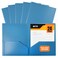 Better Office Products Heavyweight Light Blue Plastic 2 Pocket Portfolio Folder 24 Pack Letter Size Poly Folders 24 Pack Light Blue