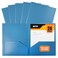 Better Office Products Heavyweight Light Blue Plastic 2 Pocket Portfolio Folder 24 Pack Letter Size Poly Folders 24 Pack Light Blue