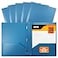 Better Office Products Light Blue Plastic 2 Pocket Folders with Prongs 24 Pack Heavyweight Letter Size Poly Folders with 3 Metal Prongs Fastener Clips Light Blue