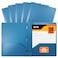 Better Office Products Light Blue Plastic 2 Pocket Folders with Prongs 24 Pack Heavyweight Letter Size Poly Folders with 3 Metal Prongs Fastener Clips Light Blue