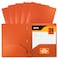 Better Office Products Orange Plastic 2 Pocket Folders with Prongs Heavyweight Letter Size Poly Folders 24 Pack with 3 Metal Prongs Fastener Clips Orange