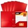 Better Office Products Red Plastic Folders with Pockets and Prongs Letter Size 24 Pack Heavyweight Poly Prong Folders Red Plastic with 3 Metal Fastener Clips