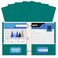 Better Office Products Teal Paper 2 Pocket Folders with Prongs 50 Pack Matte Texture Letter Size Paper Folders 50 Pack with 3 Metal Prong Fastener Clips Teal