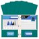 Better Office Products Teal Paper 2 Pocket Folders with Prongs 50 Pack Matte Texture Letter Size Paper Folders 50 Pack with 3 Metal Prong Fastener Clips Teal