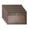 VANRA 5 Pieces A4 Envelopes Folders for Paperwork Plastic Wallets Document Organizer with Snap Button Closure A4 Letter Size Brown