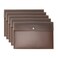 VANRA 5 Pieces A4 Envelopes Folders for Paperwork Plastic Wallets Document Organizer with Snap Button Closure A4 Letter Size Brown