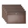 VANRA 5 Pieces A4 Envelopes Folders for Paperwork Plastic Wallets Document Organizer with Snap Button Closure A4 Letter Size Brown