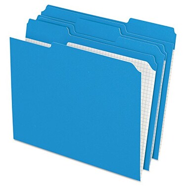 Pendaflex Color File Folders with Interior Grid Letter Size Blue 13 Cut 100BX R152 13 BLU