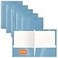 Better Office Products 2 Pocket Glossy Laminated Light Blue Paper Folders Letter Size Lt Blue Paper Portfolios Box of 25 Light Blue Folders