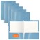 Better Office Products 2 Pocket Glossy Laminated Light Blue Paper Folders Letter Size Lt Blue Paper Portfolios Box of 25 Light Blue Folders