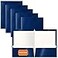 Better Office Products 2 Pocket Glossy Laminated Navy Blue Paper Folders Box of 25 Letter Size Dark Blue Paper Portfolios 25 Pack