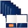 Better Office Products 2 Pocket Glossy Laminated Navy Blue Paper Folders Box of 25 Letter Size Dark Blue Paper Portfolios 25 Pack