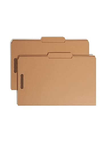 Smead Fastener File Folder 2 Fasteners Reinforced 25Cut Tab Right of Center Position Guide Height Legal Size Kraft 50 per Box 19880