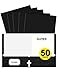 SUNEE Folders with Pockets 3 Hole Punched50 Pack Black 2 Pocket Folders Fit Letter Size Paper Paper File Folder for School Office Home Business