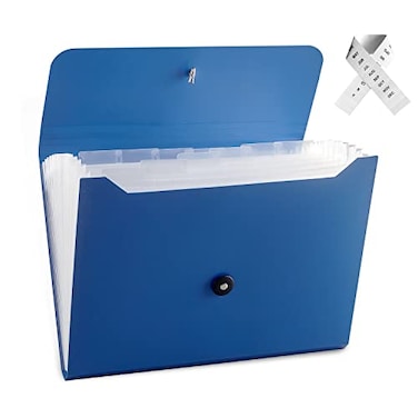 Nicfaec Expanding File Folder 13 Pockets Blue Polypropylenerfor Work School Home Office