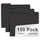 RAZCC File Folder 150 Pack 13 Cut Tab File Folders Letter Size Black Folders for Dcouments Folders with Tab Great for Organizing and Easy File Storage