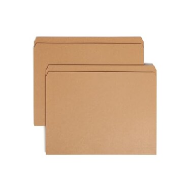 Smead File Folder Reinforced StraightCut Tab Letter Size Kraft 100 Per Box 10710