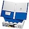 FILE-EZ FILEEZ TwoPocket Folders with 3Prong Fasteners Blue Color 25Pack Durable Textured Paper Matte Finish Letter Sheet Size EZ92523