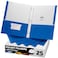FILE-EZ FILEEZ TwoPocket Folders with 3Prong Fasteners Blue Color 25Pack Durable Textured Paper Matte Finish Letter Sheet Size EZ92523