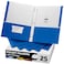FILE-EZ FILEEZ TwoPocket Folders with 3Prong Fasteners Blue Color 25Pack Durable Textured Paper Matte Finish Letter Sheet Size EZ92523