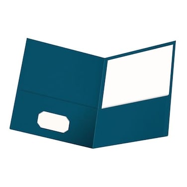 Oxford TwinPocket Folders Textured Paper Letter Size Blue Holds 100 Sheets Box of 25 57502EE