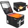 TOMKID 5200F Fireproof Document Box Fire Important Document Organizer with Lock Upgraded Heat Insulated Filing Storage Cabinet Office Organization 5200F Fireproof Box Black