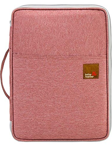 El-fmly Elfmly Travel Document Organizer A4 Document Holder Zipper Portfolio Organizer Portable Folder Pouch for Office BusinessOrange
