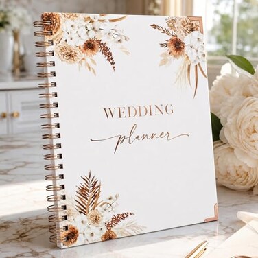 ZICOTO Beautiful Boho Wedding Planner Book and Organizer Enhance Excitement and Makes Your Countdown Planning Easy Unique Engagement Gift for Newly Engaged Couples Future Brides and Grooms9 X 11 inche